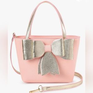 Pink Bag with Bow with Adjustable Detachable Strap